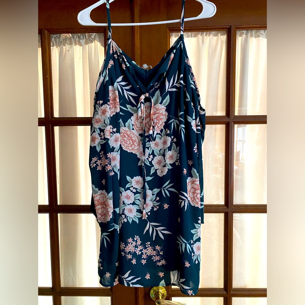 Floral Cutout Shoulder Dress